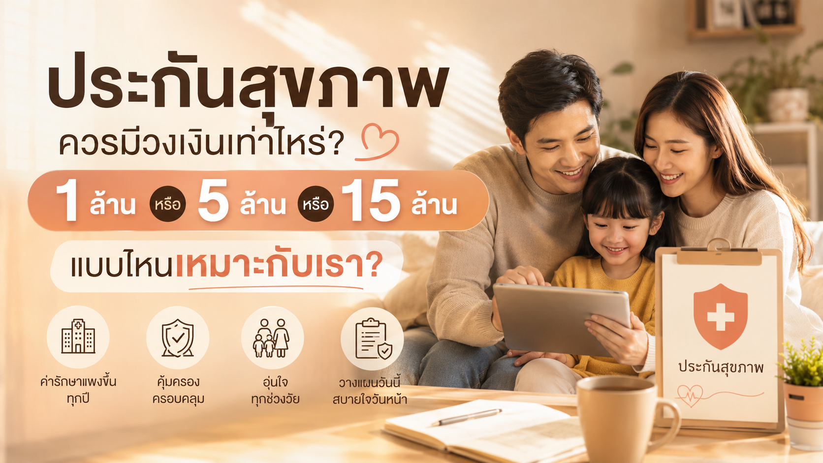 ประกันสุขภาพควรมีวงเงินเท่าไหร่? 
 
 